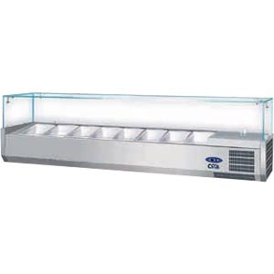 NordCap opzetkoelvitrine - glasopbouw, 8 x 1/3 GN - PA 13-180