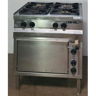 Occasion MKN 4-pits gas fornuis met elektrische oven