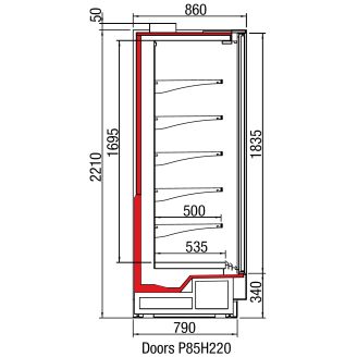 Oscartielle Vision Doors H220 200 wandkoeling