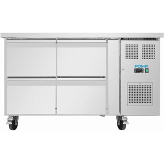 Polar U-serie RVS koelwerkbank 4 laden gastronorm 105L