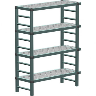 REA Gastro hoekstelling 1199x410x1770 mm. (bxdxh), 4 schappen