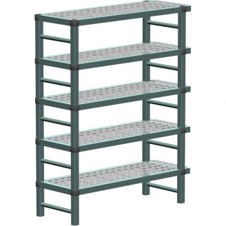 REA Gastro hoekstelling 1199x410x1670 mm. (bxdxh), 5 schappen