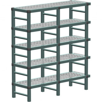 REA Gastro hoekstelling 1415x410x1670 mm. (bxdxh), 5 schappen