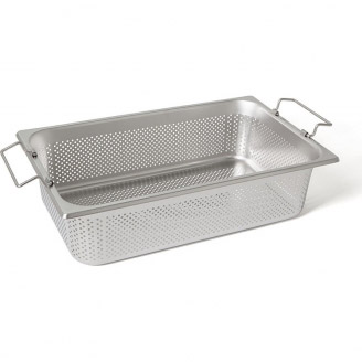 Rieber RVS geperforeerde gastronorm bak - met grepen - 1/1 GN - 140 mm. - 11144 K