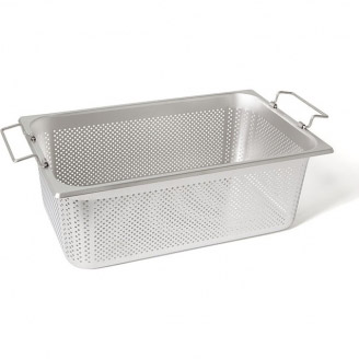 Rieber RVS geperforeerde gastronorm bak - met grepen - 1/1 GN - 190 mm. - 11194 K