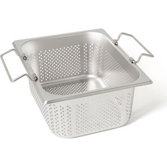 Rieber RVS geperforeerde gastronorm bak - met grepen - 1/2 GN - 140 mm. - 12144 K