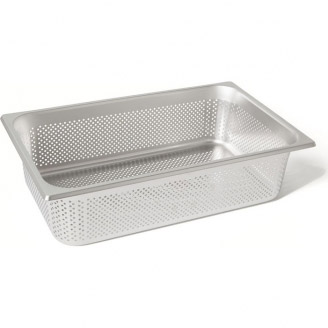 Rieber RVS geperforeerde gastronorm bak - zonder grepen - 1/1 GN - 140 mm. - 11144
