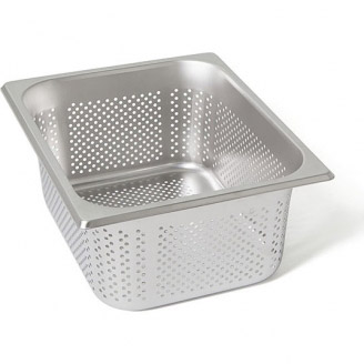 Rieber RVS geperforeerde gastronorm bak - zonder grepen - 1/2 GN - 140 mm. - 12144