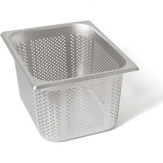 Rieber RVS geperforeerde gastronorm bak - zonder grepen - 1/2 GN - 190 mm. - 12194
