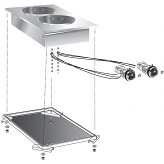 Gastro-inox roeder 2-plaats drop-in elektrische kookplaat 40cm