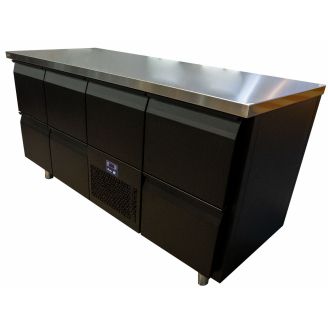Roeder Acer koelwerkbank - 4 secties - 2x 2 lade | motor+lade | 2 lade