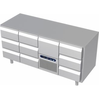 Roeder Acer koelwerkbank - 4 secties - 2x 3 lade | motor + la | 3 lade