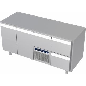 Roeder Acer koelwerkbank - 4 secties - 2x deur | motor + lade | 2 lade
