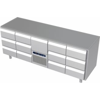 Roeder Acer koelwerkbank - 5 secties - 2x3 lade, motor+lade, 2x3 lade