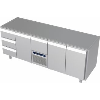 Roeder Acer koelwerkbank - 5 secties - 3 la, deur, motor + la, 2x deur
