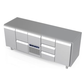 Roeder Acer koelwerkbank 5 secties - deur, 2 la, motor+la, 3 la, deur