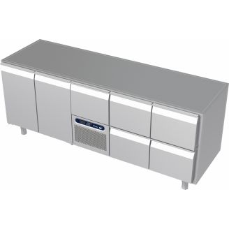 Roeder Acer koelwerkbank - 5 secties - 2x deur, motor+lade, 2x 2 lade