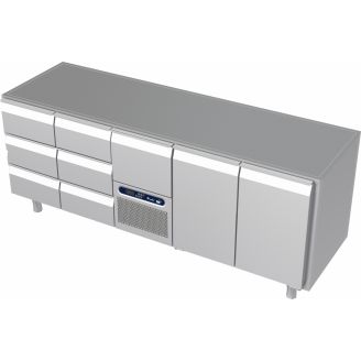 Roeder Acer koelwerkbank - 5 secties - 2x 3 la, motor + la, 2x deur