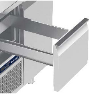 Roeder Acer koelwerkbank - 5 secties - 2x 2 lade, motor+lade, 2x deur