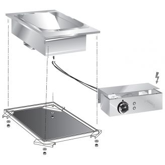 Gastro-inox Frietwarmhouder - Met aansluitblok