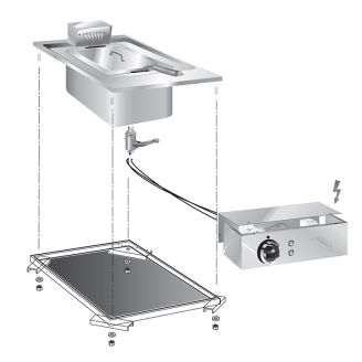 Gastro-inox roeder drop-in elektrische friteuse 10l 40cm 9kw met aansluitblok