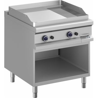 Roeder gas bakplaat BK9FTBG98ALRC, 1/3 geribbeld, 2/3 glad, chroom