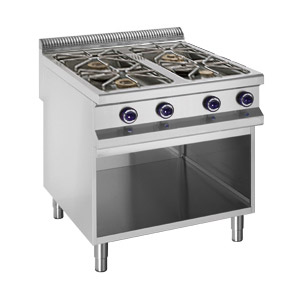 Roeder 4-pits Gas kooktafel - staand model High power BK98G4SAXL