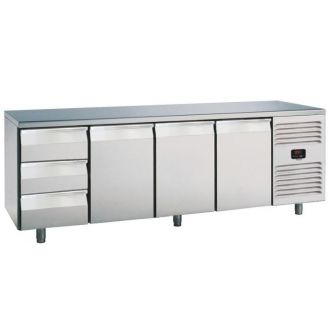 Roeder koelwerkbank, 3 laden en 3 deuren, PLUX4T3