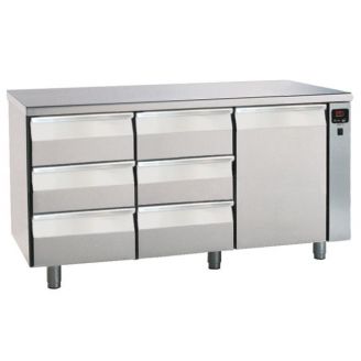 Roeder koelwerkbank, 6 laden en 1 deur, separaat, PLUX3T6-S