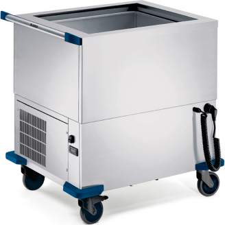 RVS voedseluitgiftewagen, gekoeld, 2 x 1/1 GN-200, SAW 2-UK