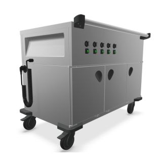 RVS voedseluitgiftewagen, verwarmd, 3x 1/1 GN-200 + 3x6 1/1 GN, SAG 3