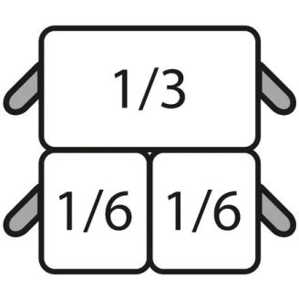 Saro 3x pastamandjes 1/6 GN + 1/3 GN