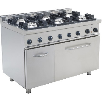 Saro 6-pits kooktafel met oven