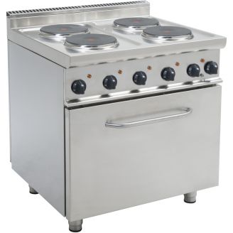 Saro elektrische kookplaat 4 ronde platen - 2.6kW met 2/1 GN oven