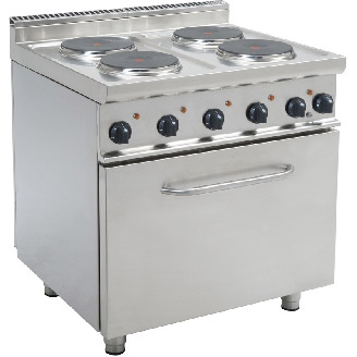 Saro elektrische kookplaat 4 ronde platen - 2.6kW met 2/1 GN oven