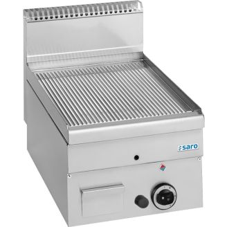 Saro gas grillplaat geribbeld, 400x600,gft46r