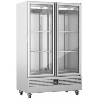 Foster Slimline dubbeldeurs koelkast glas RVS