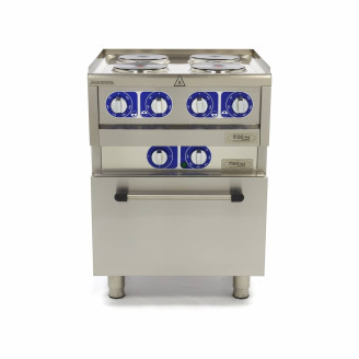 Maxima Professionele Horeca Fornuis - 4 Pitten - Met Oven - Elektrisch &nbsp;- 60 x 60 cm