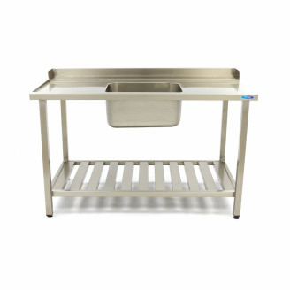 Maxima Spoeltafel - 120 x 75 cm - Aanvoer Vaatwasser Links - incl. Wasbak en Onderschap
