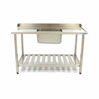 Maxima Spoeltafel - 140x75cm - Aanvoer Vaatwasser Rechts incl. Wasbak