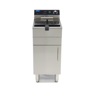 Maxima Frituurpan - 16 L - 1 Mand - met Tapkraan en Opbergruimte - 400V