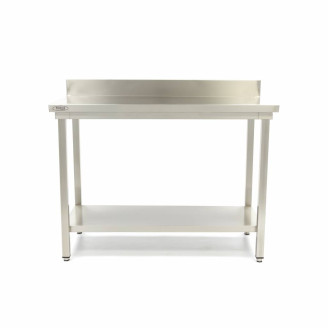 Maxima Werktafel rvs - 160 x 60 cm - met Spatrand en Onderschap