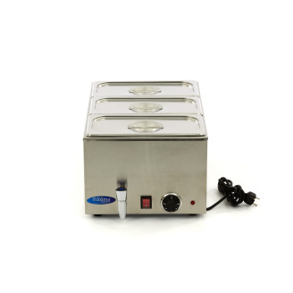 Maxima Bain Marie - met Tapkraan - incl. 3x 1/3 GN-Set - Elektrisch