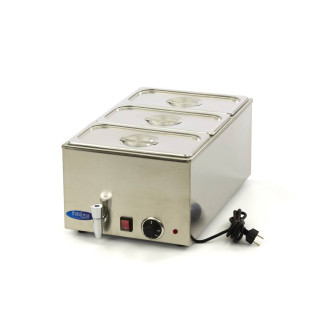Maxima Bain Marie - met Tapkraan - incl. 3x 1/3 GN-Set - Elektrisch