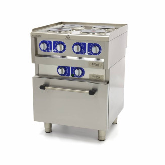 Maxima Professionele Horeca Fornuis - 4 Pitten - Met Oven - Elektrisch &nbsp;- 60 x 60 cm