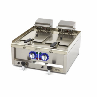 Maxima Frituurpan - 2x 10 L - 2 Manden - met Tapkraan - 400V