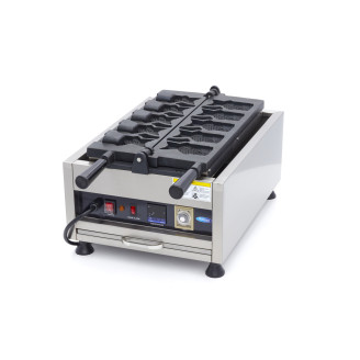 Maxima Wafelijzer - 5 Stuks - Taiyaki / Visvorm - Draaibaar - Digitaal