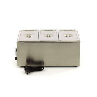Maxima Bain Marie - met Tapkraan - incl. 3x 1/3 GN-Set - Elektrisch