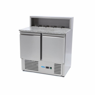 Maxima Pizzawerkbank - 90 cm - 2 Deuren - 5 x 1/6 GN - incl. RVS Afdekking