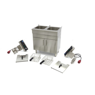 Maxima Frituurpan - 2x 16 L - 2 Manden - met Tapkraan en Opbergruimte